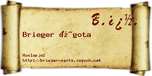 Brieger Ágota névjegykártya