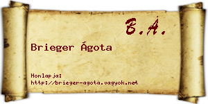 Brieger Ágota névjegykártya